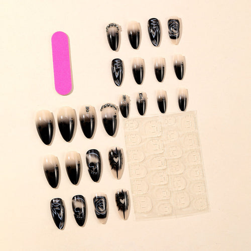 Gothic-Themed 3D Nail Art Extensions Bowlift