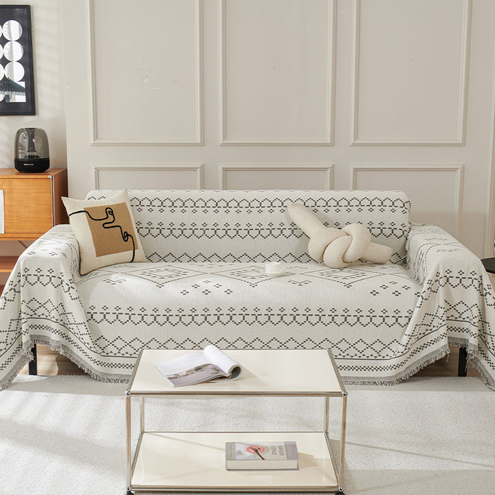 Textured Geometric Pattern Sofa Throw Blanket