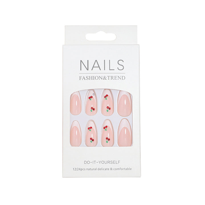 Elegant Cherry Blossom Press-On Nail Art Bowlift