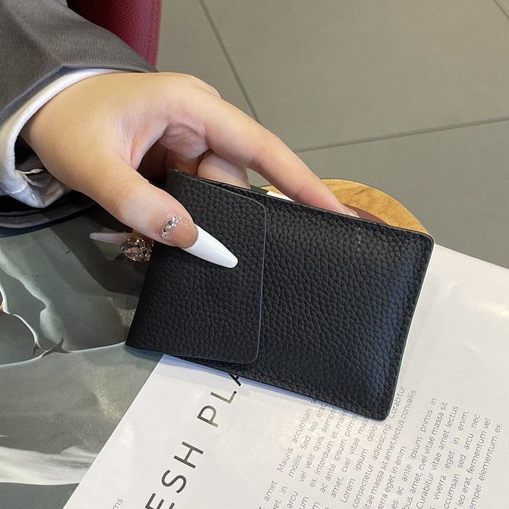 Premium Textured Leather Card Holder Bowlift