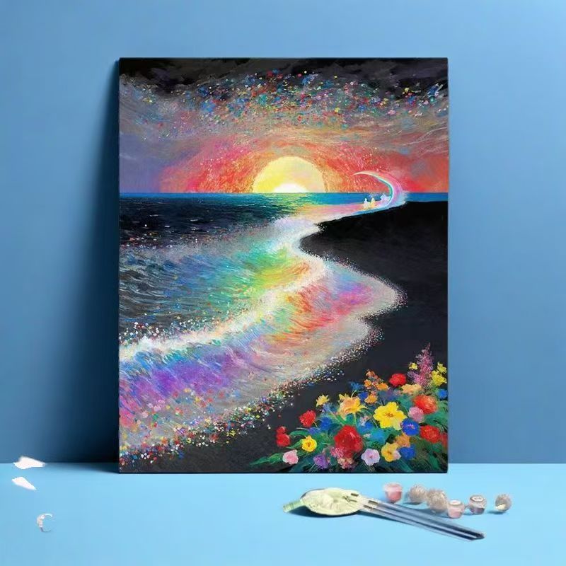 Rainbow Ocean Landscape Art Print Bowlift