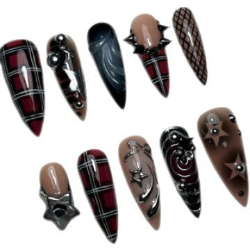 Gothic Themed Press-On Nail Art Bowlift