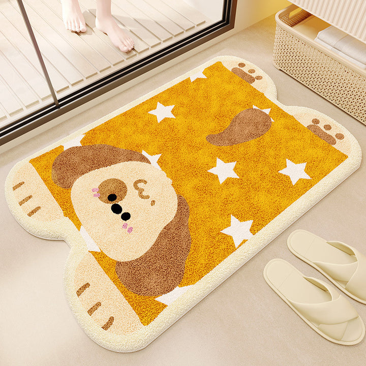 Plush Bear-Shaped Bath Mat