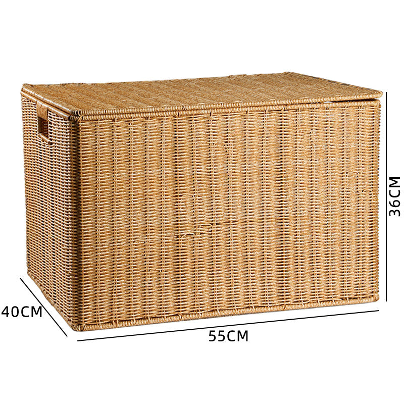 Handcrafted Rectangular Wicker Storage Box Bowlift
