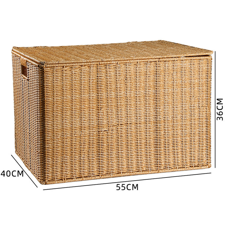 Woven Storage Chest with Lid Bowlift