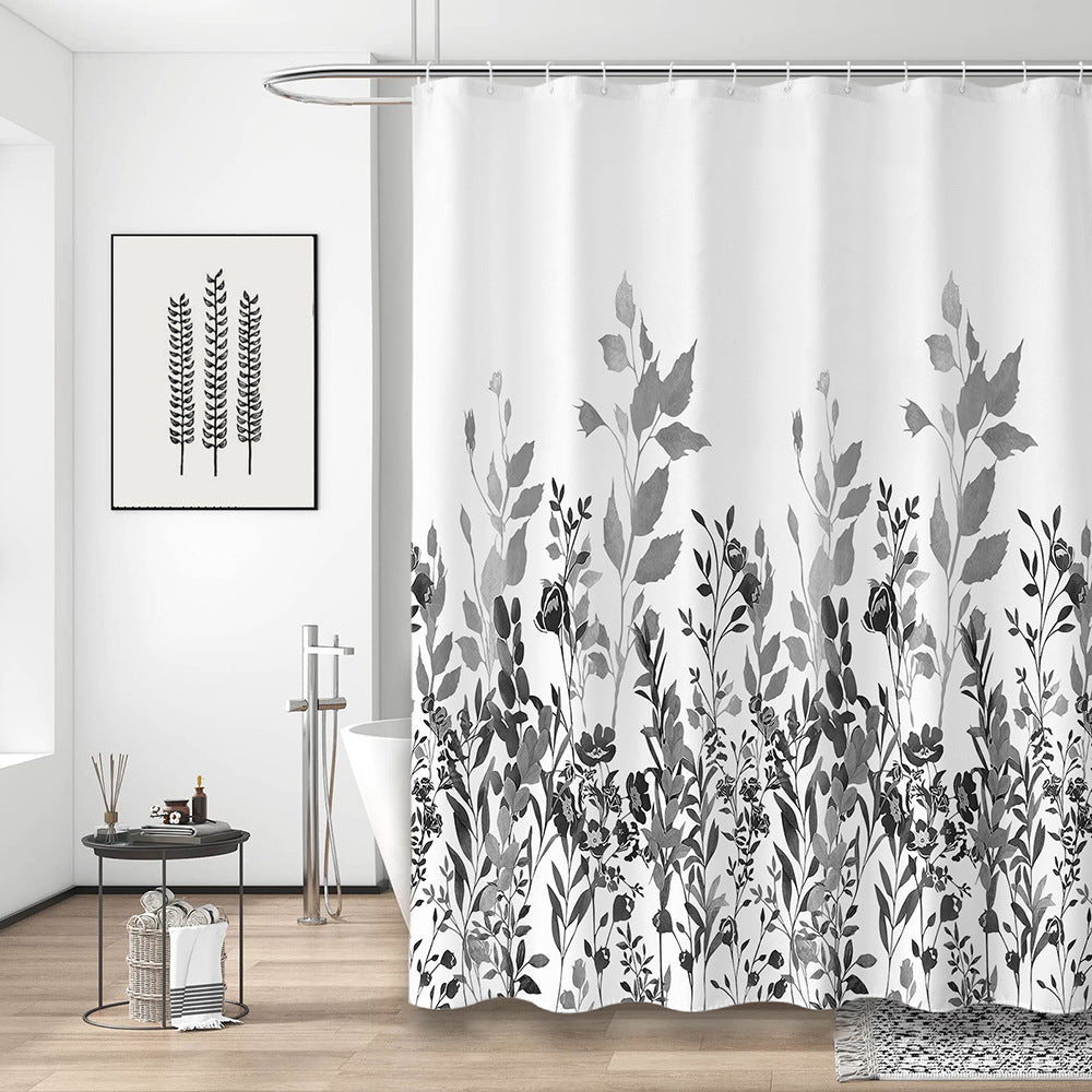 Floral Print Shower Curtain Bowlift