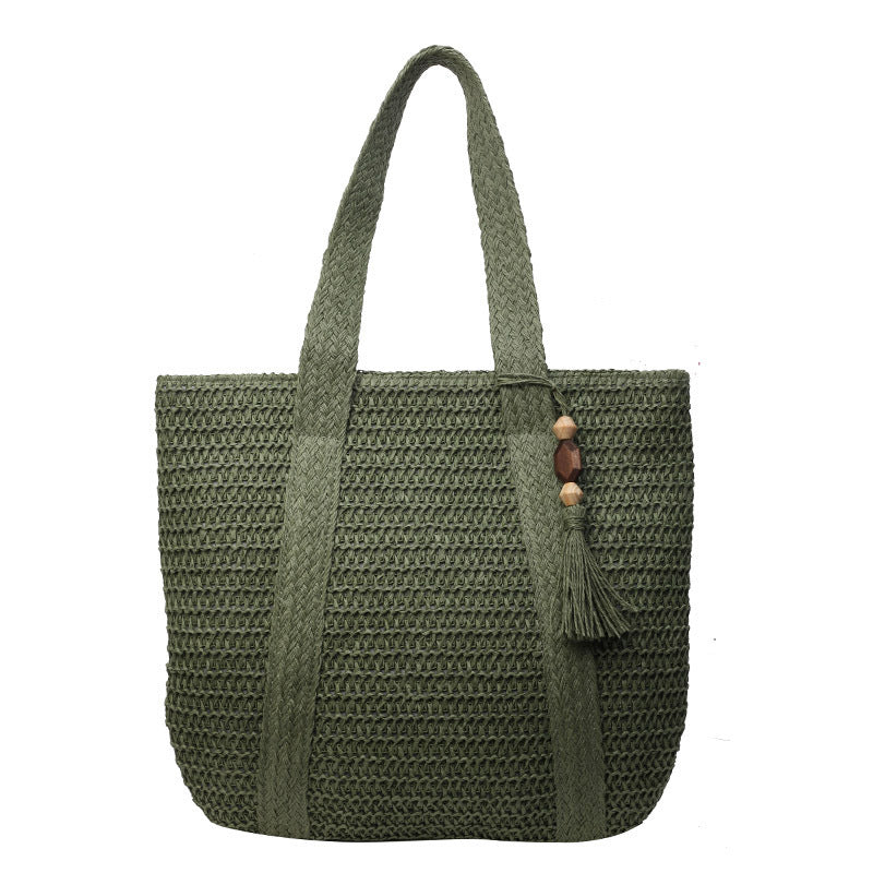 Elegant Shoulder Bag Made of Woven Straw Bowlift