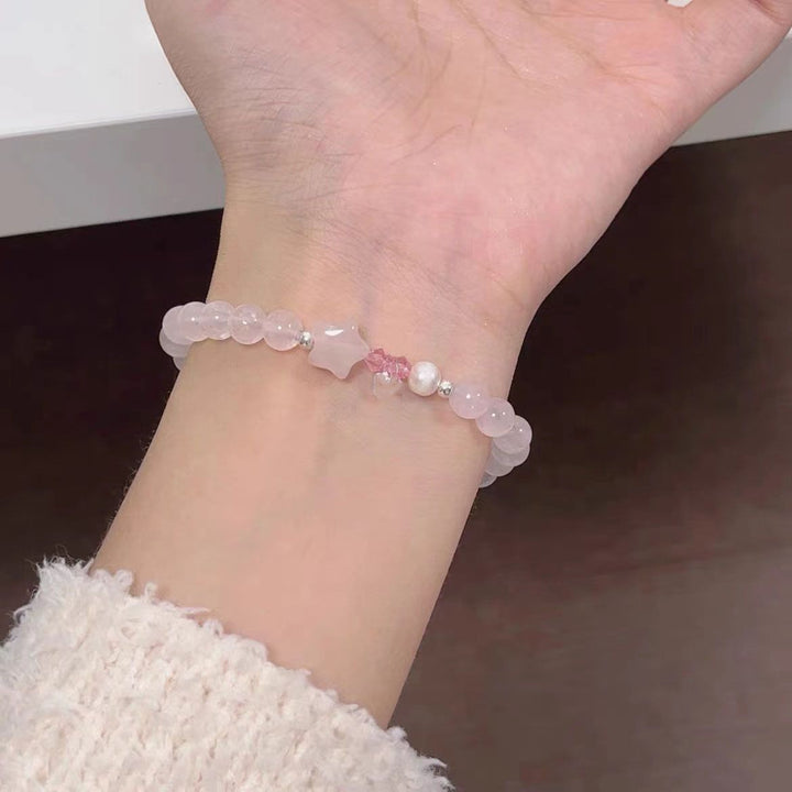 Elegant Rose Quartz Stretch Bracelet Bowlift