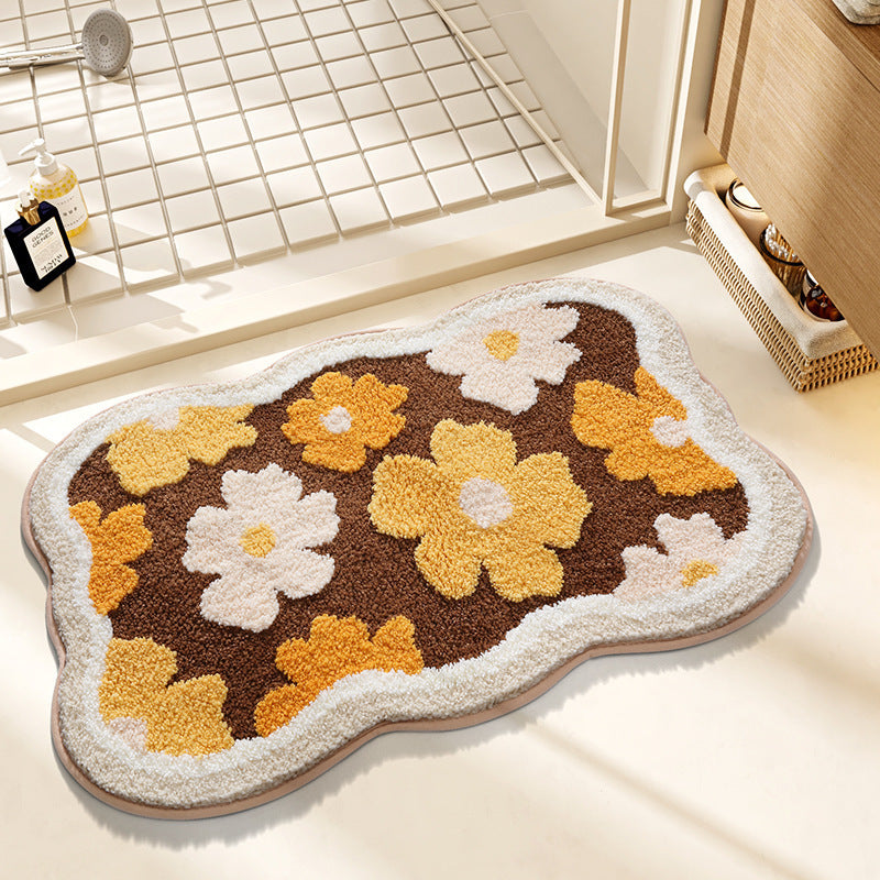 Floral Design Bath Mat Bowlift