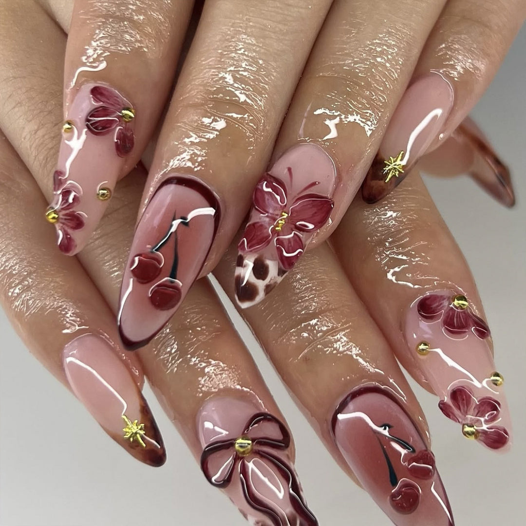 Artful nail art with floral accents Bowlift