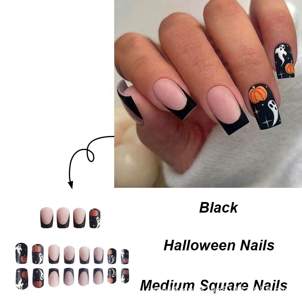 Creative Halloween-Themed Press-On Nail Set Bowlift