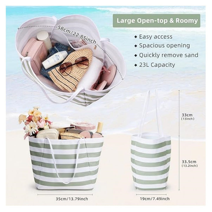 Beach bag with large storage space and water-repellent material Bowlift