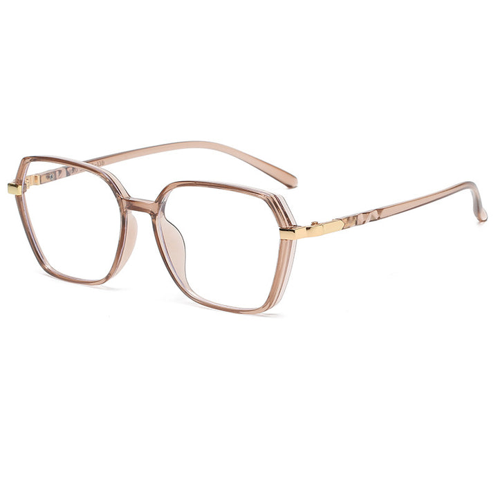 Ladies fashionable square reading glasses with golden accents Bowlift