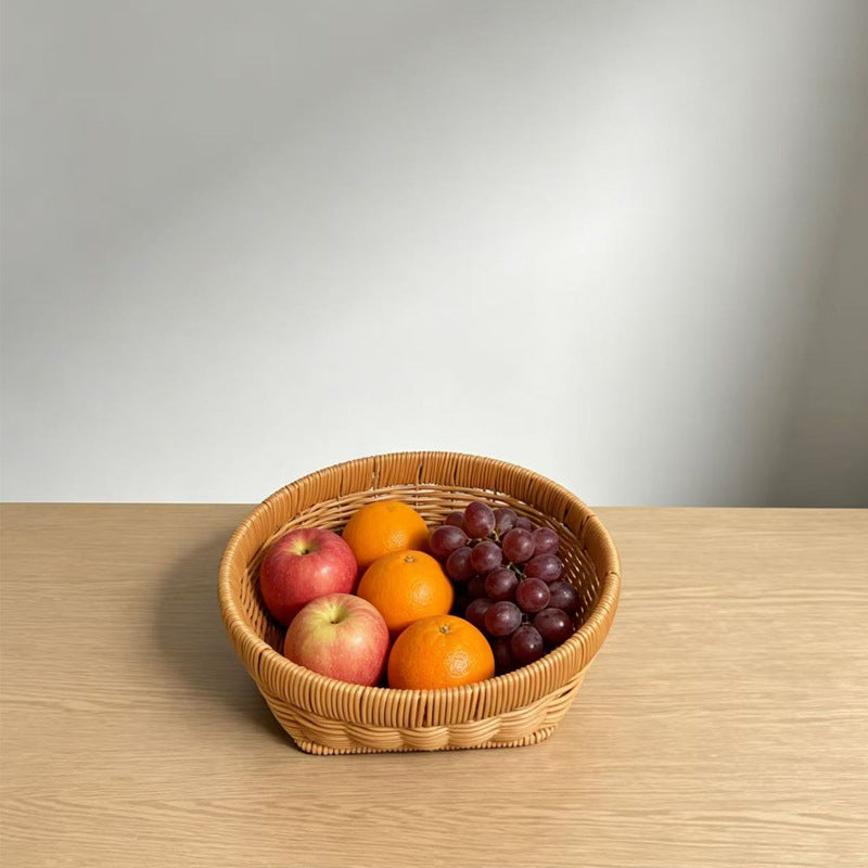 Handcrafted Oval Serving Basket Bowlift