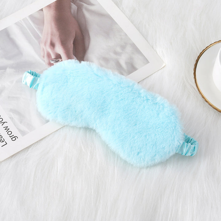 Women's cozy sleep mask made of plush with adjustable elastic band and lightproof inner lining Bowlift