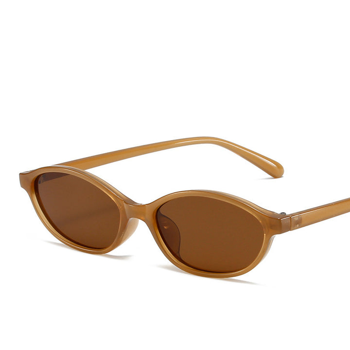 Slim Oval Tinted Lens Retro Sunglasses with UV Protection Bowlift
