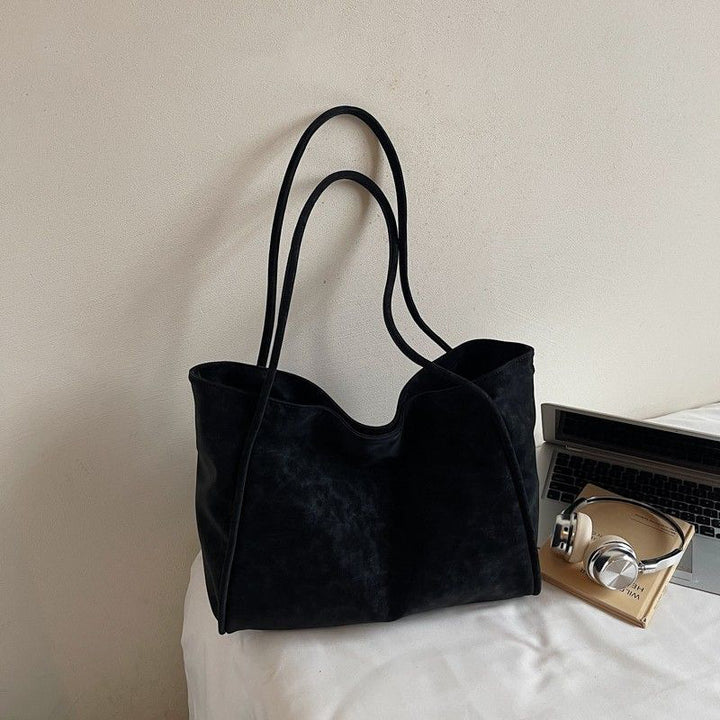 Spacious Faux Leather Tote Bag Bowlift