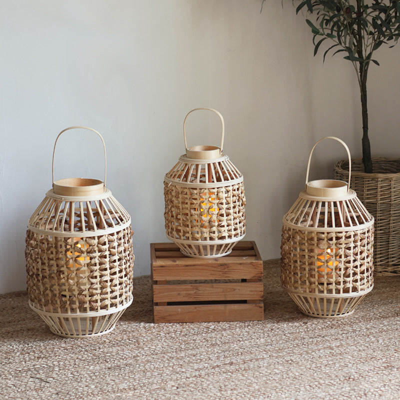 Handcrafted Rattan Lantern Bowlift