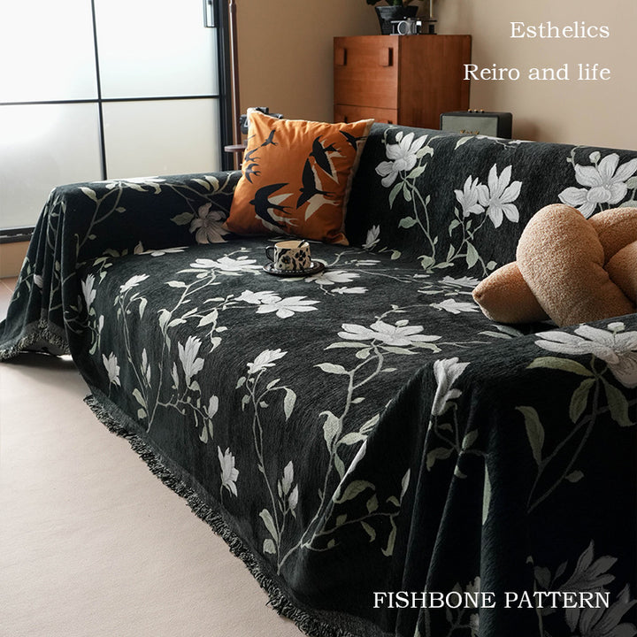 Floral Patterned Sofa Throw Cover