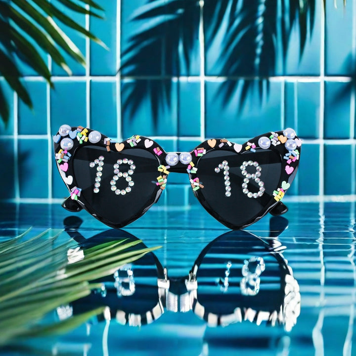 Decorative Celebration Heart-Shaped Sunglasses Bowlift
