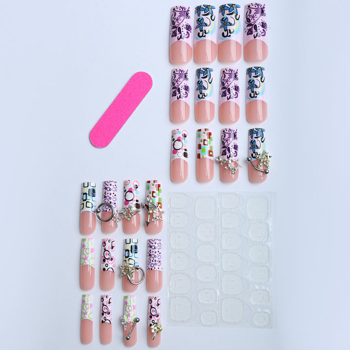 Artificial nails with creative 3D elements and playful patterns Bowlift