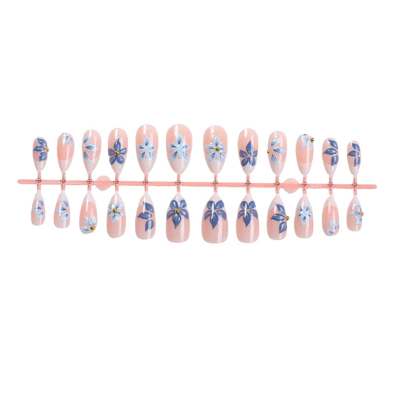Press-On Nail Set with Floral Embellishments Bowlift