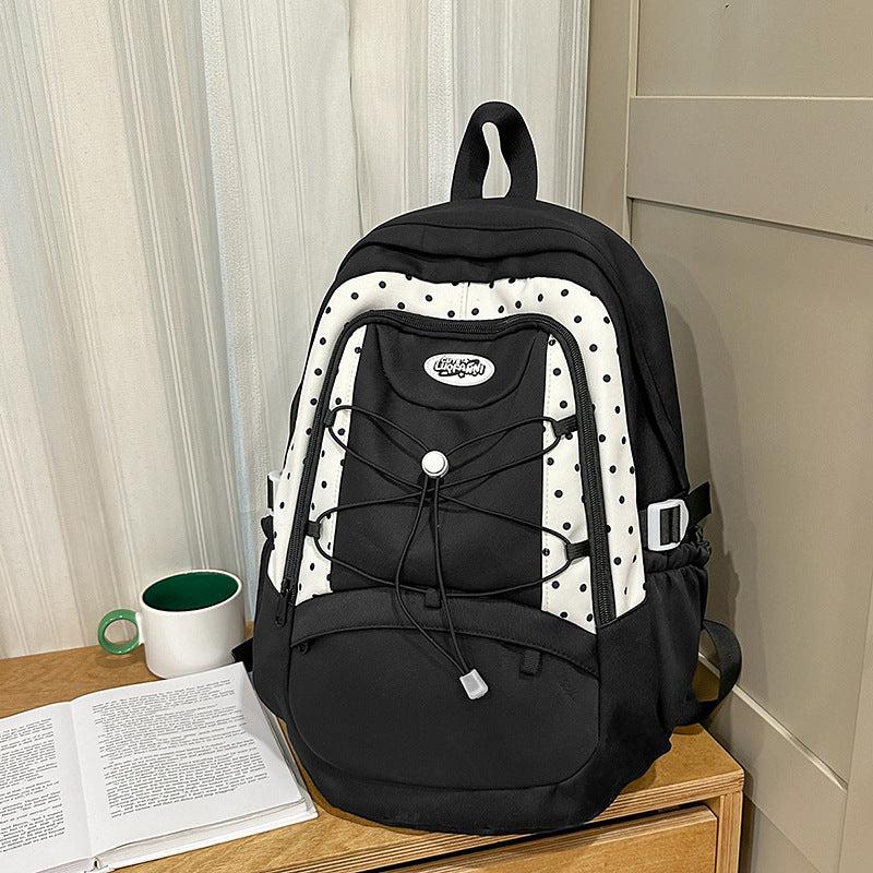 Stylish Polka Dot Casual Backpack