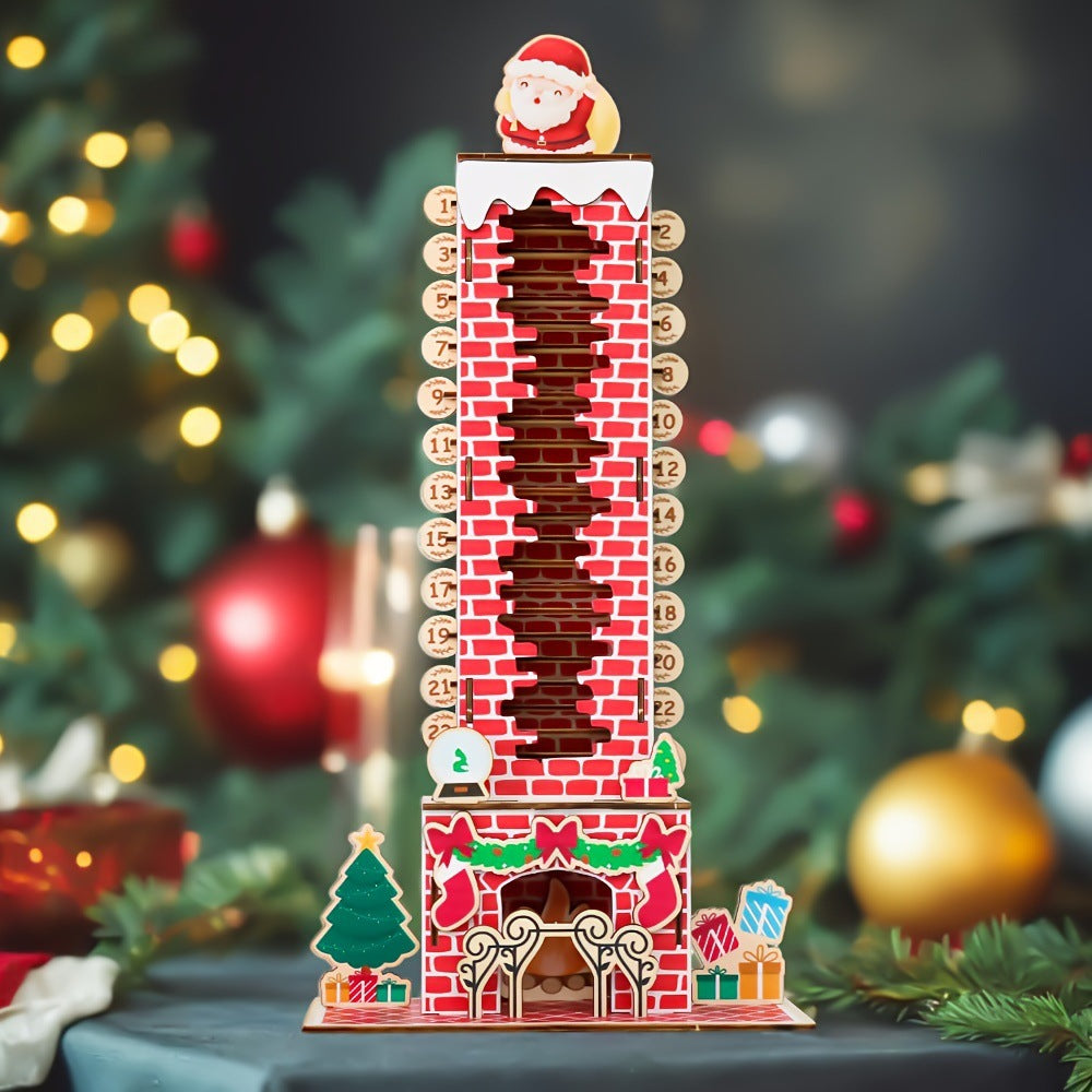 Wooden Santa Claus Detachable Countdown Display Stand