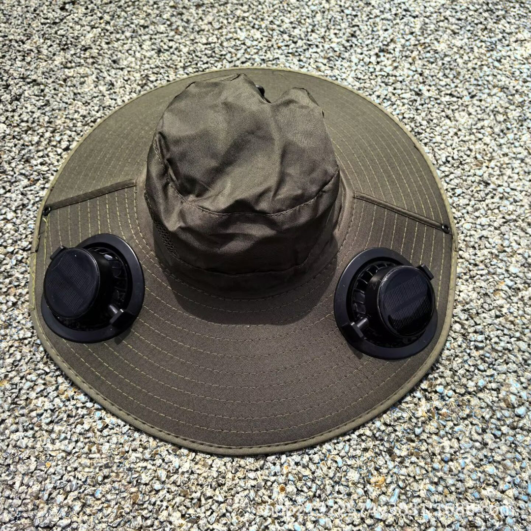 air-cooled sun hat with removable USB fans and wide neck protection Bowlift