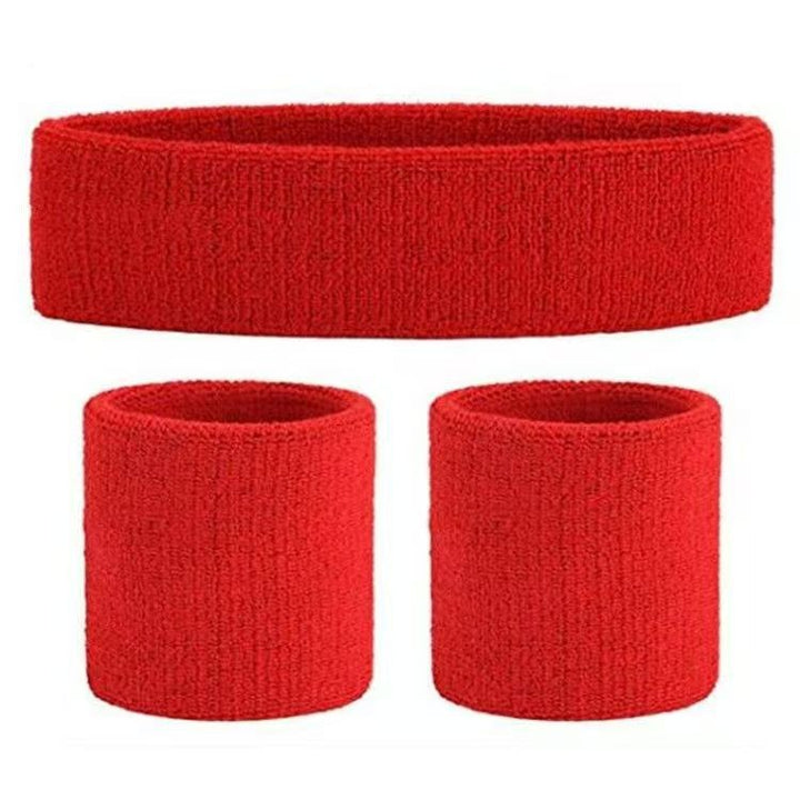 Sports Terry Sweatband Set for Head and Wrists Bowlift