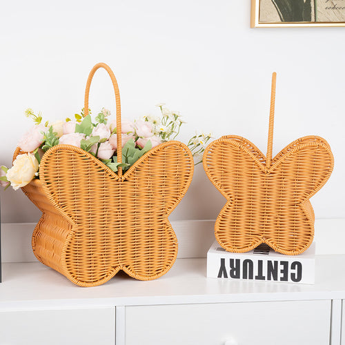 Butterfly-Shaped Woven Storage Basket Bowlift