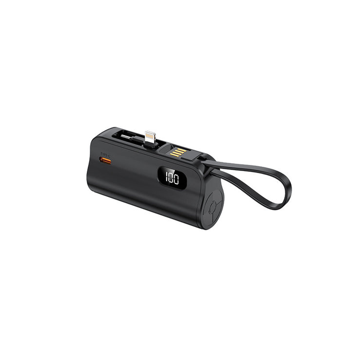 Portable power bank with integrated cables and LED display Bowlift