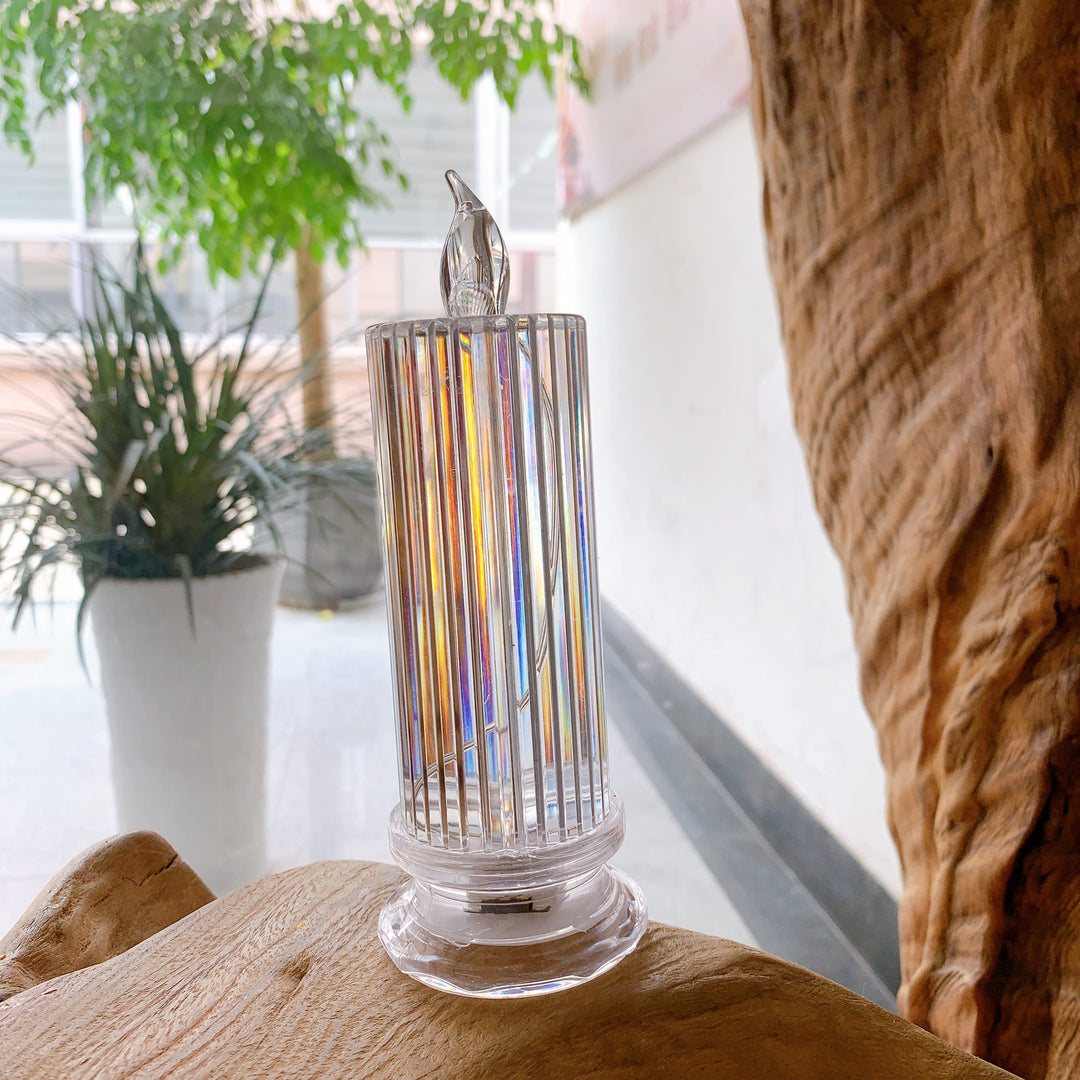 Decorative Crystal LED Flameless Candle Jar Bowlift