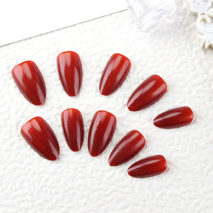 Glossy Stiletto Nail Extensions Bowlift