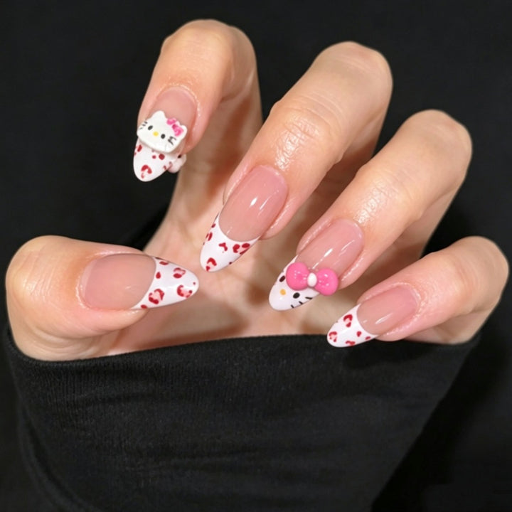 Artistic Press-On Nail Set with Celestial Design Bowlift