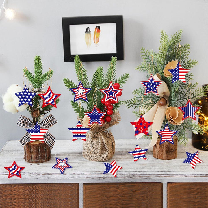 Independence Day layered star-shaped hanging party garland and tabletop decorations Bowlift