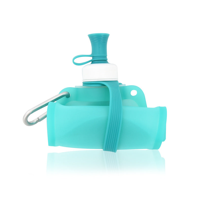 Collapsible Silicone Travel Water Bottle with Carabiner Bite Valve Bowlift