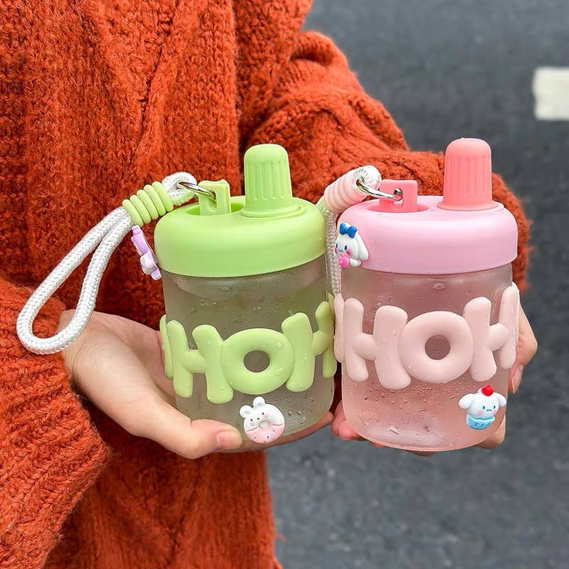 Women's funny and practical water bottle with integrated carrying strap Bowlift