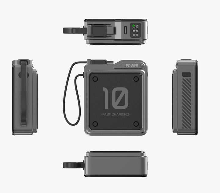 Compact fast charging power bank with digital charge level display Bowlift