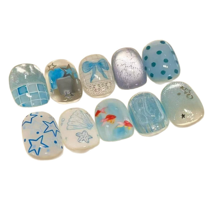 Cute Character Press-On Nail Art Set Bowlift