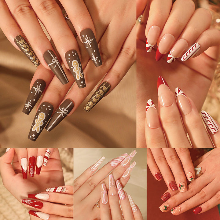 Artful Christmas nail art with original gingerbread motif Bowlift