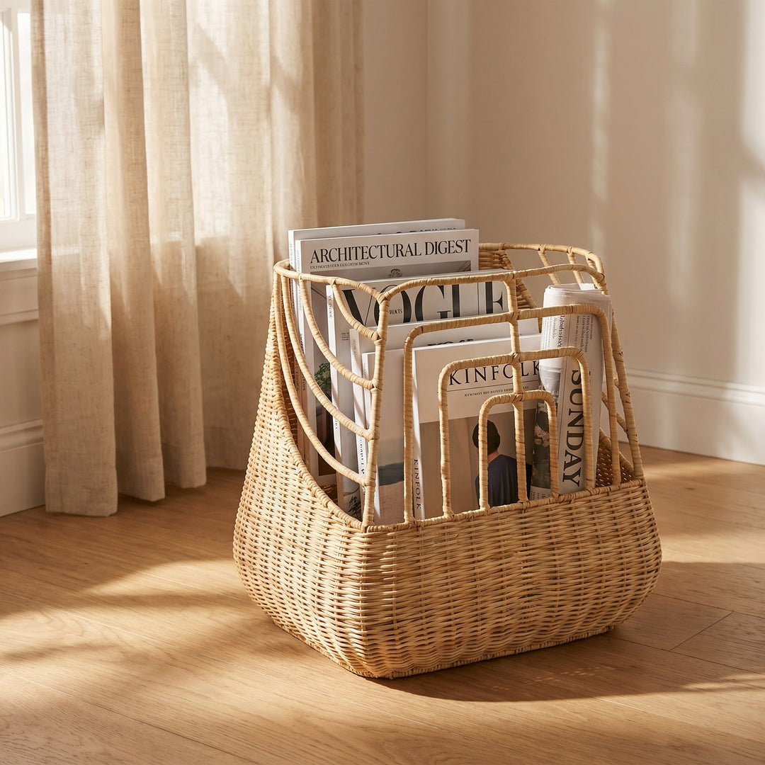 Handcrafted storage basket with curved design Bowlift