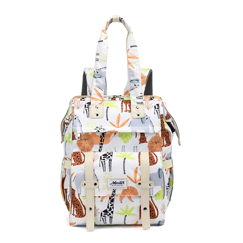 Stylish Animal Print Diaper Backpack Bowlift
