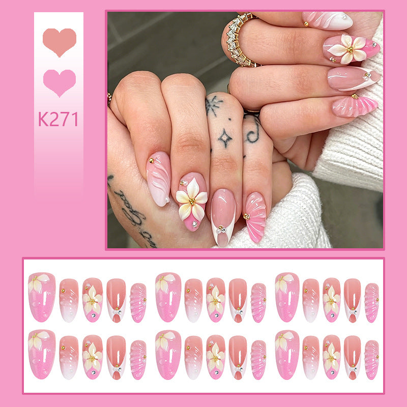 Artificial nails with enchanting flower motifs Bowlift