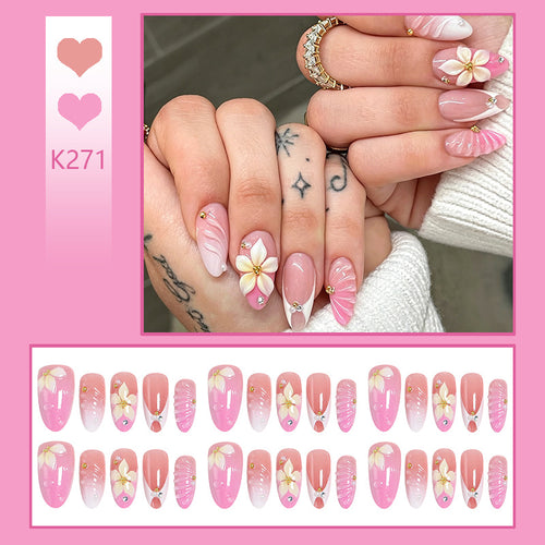 Artificial nails with enchanting flower motifs Bowlift