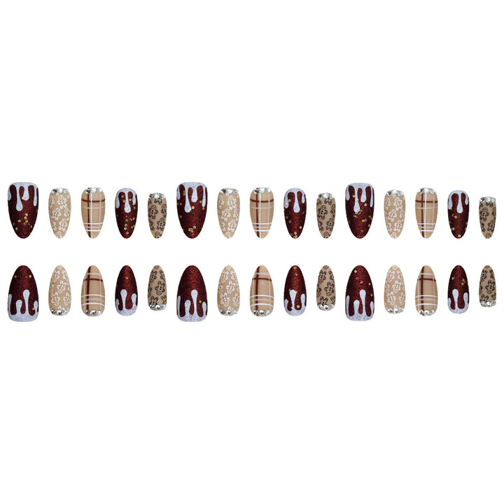 Festive Gingerbread Themed Press-On Nails Bowlift