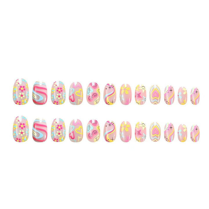 Nail set with playful 3D motifs and colorful designs Bowlift