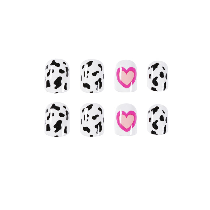 Creative nail art with heart and animal pattern motif Bowlift