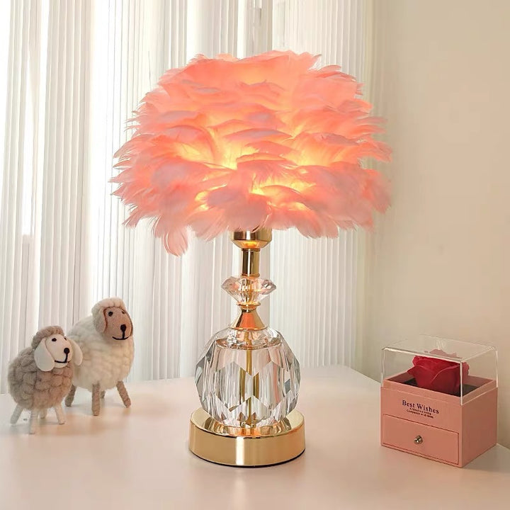 Feather-Accented Table Lamp