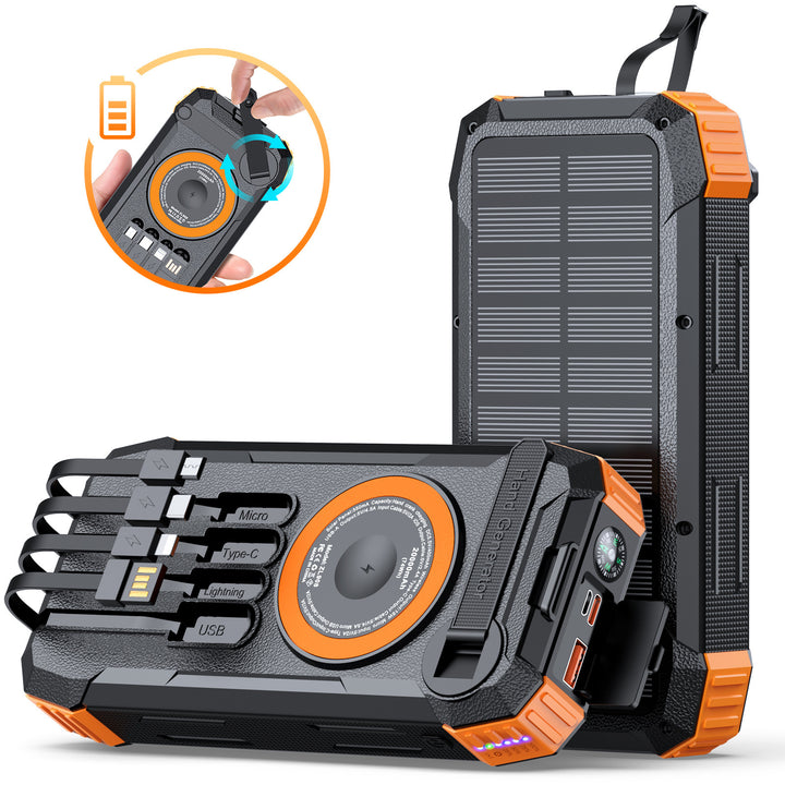 Wearable Solar Powerbank with Multifunctional Charging Cable Bowlift